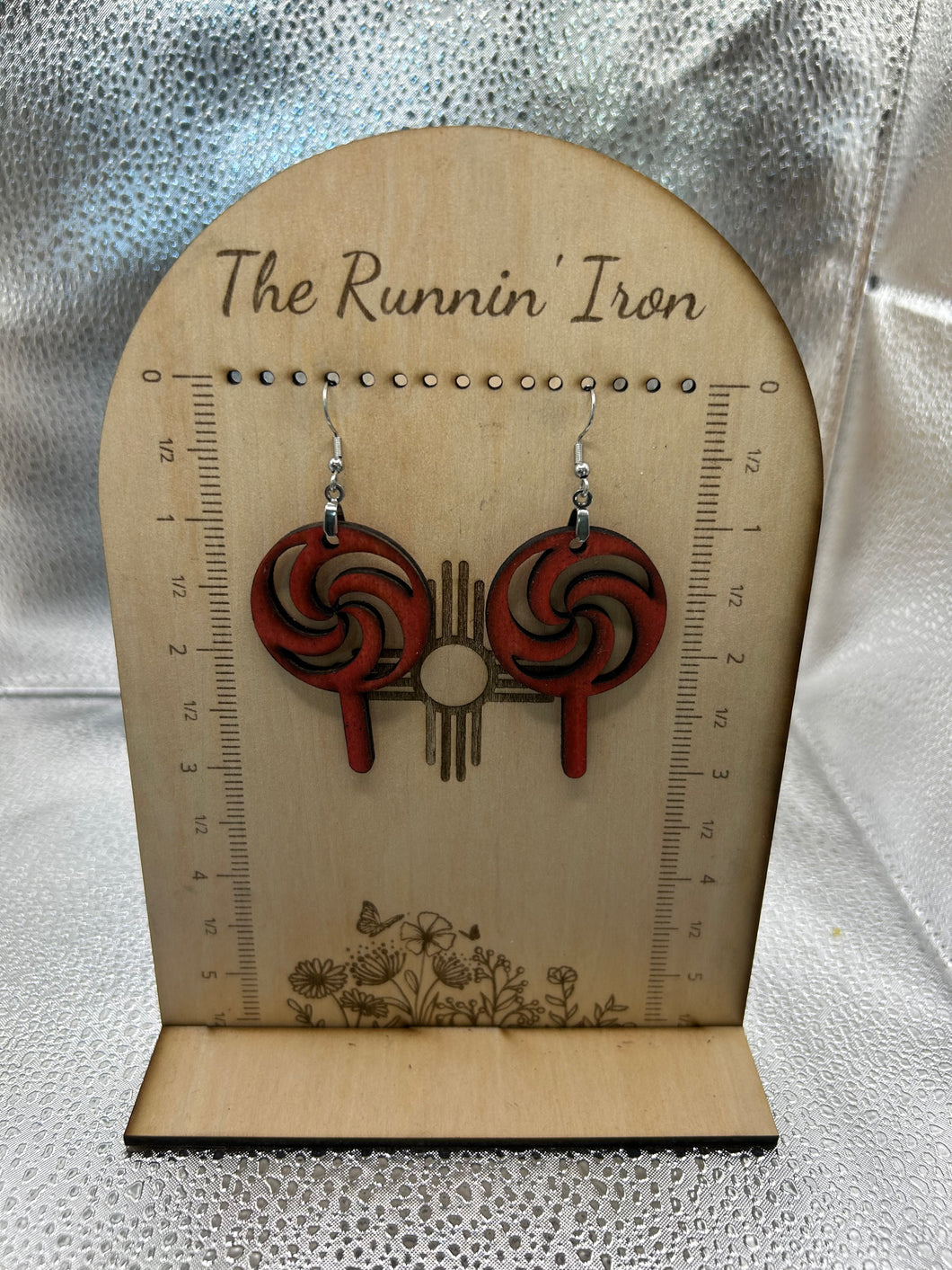 Wooden hook earrings