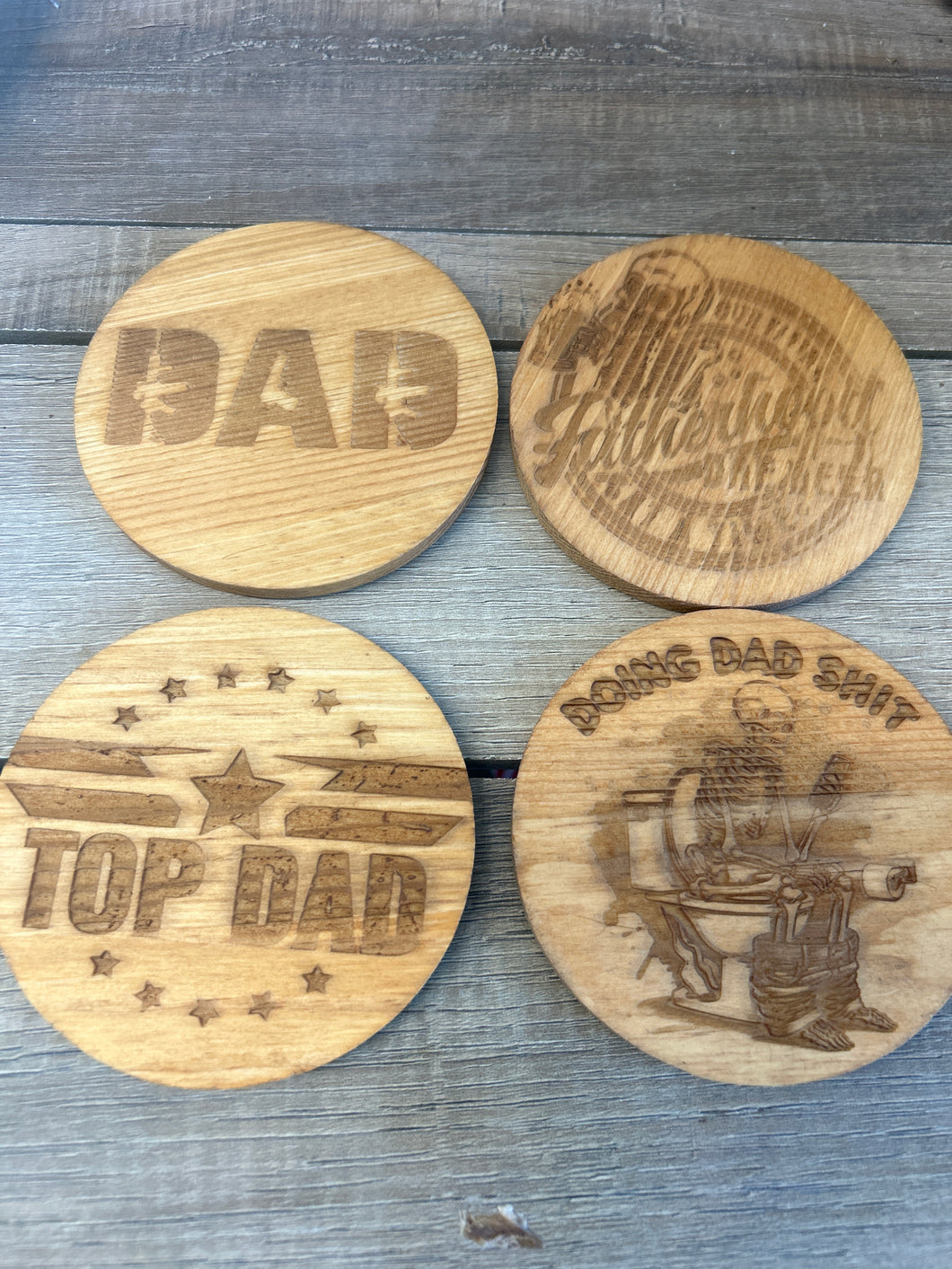 Dad themed coaster set