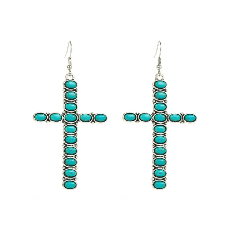 Cross hook earrings