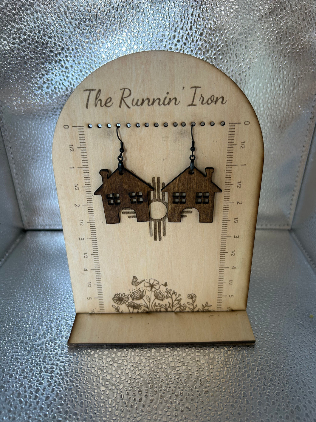 Wooden hook earrings