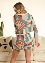 Load image into Gallery viewer, Aztec knit top and shorts
