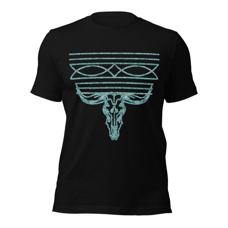 Faux embroidered boot stitch tee