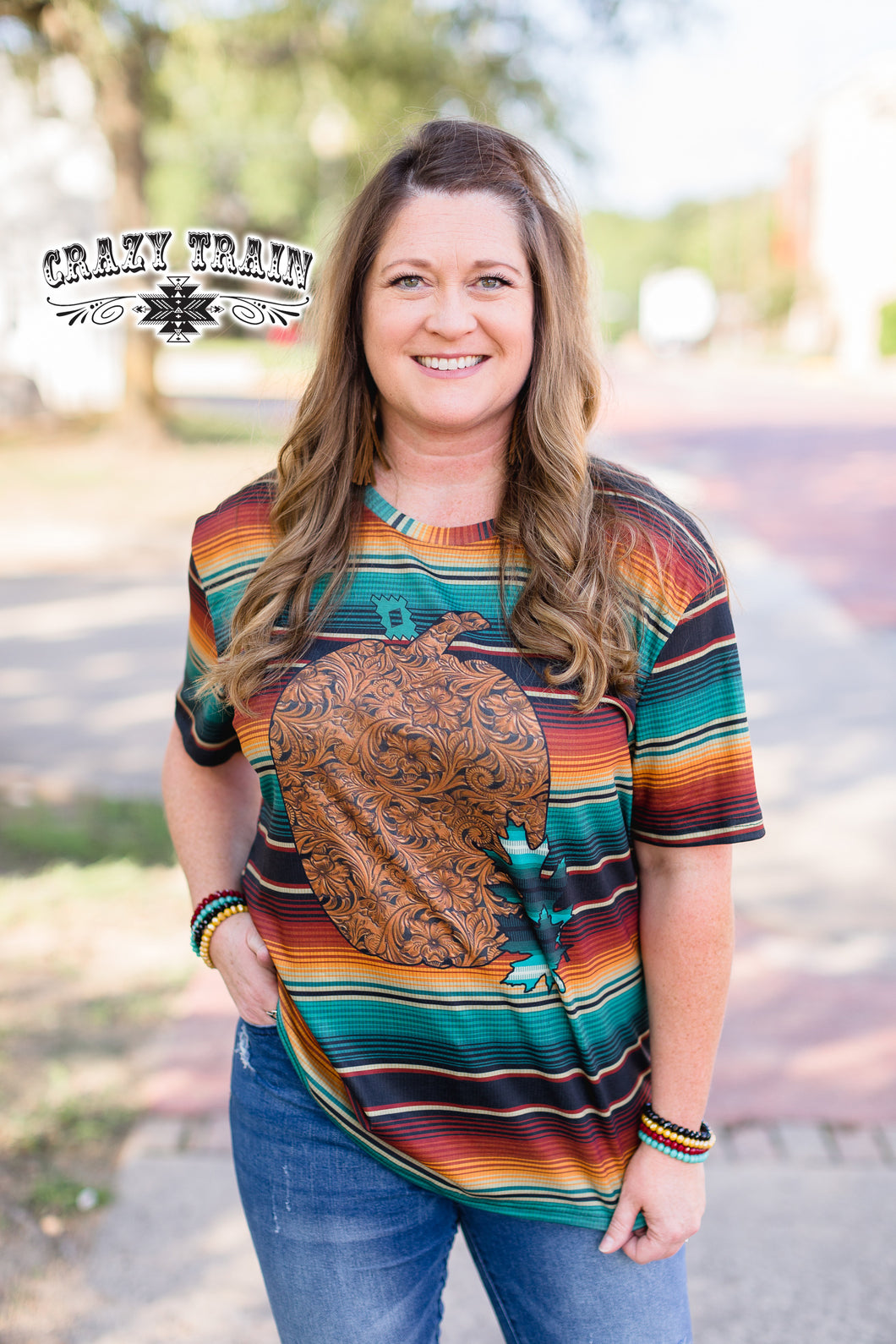 Serape pumpkin top